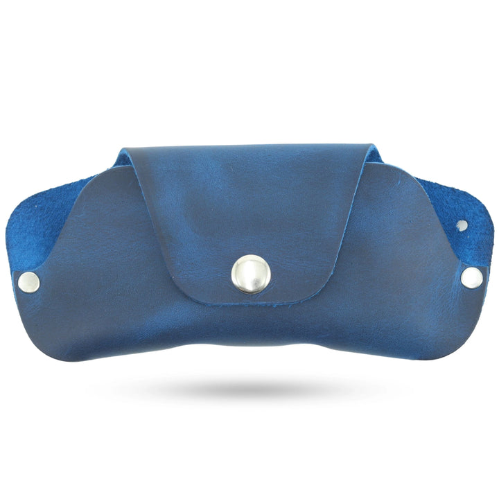 Leather Eyeglass Case — Blue