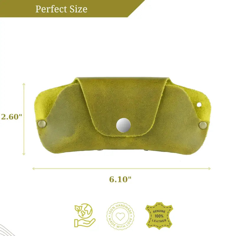 Green leather eyeglass case for sleek Premium Leather Eyeglass & Sunglasses Case