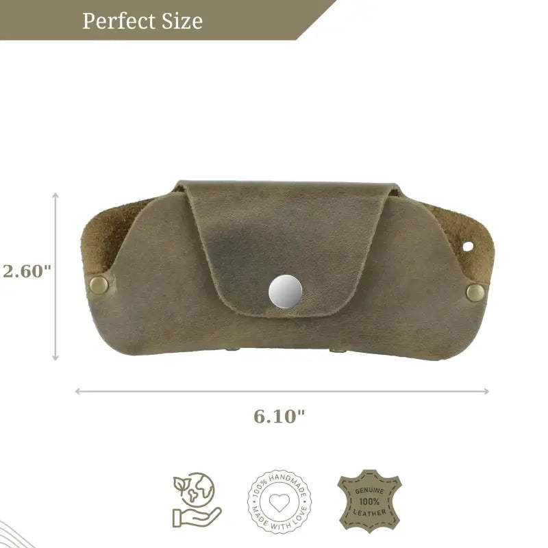 Olive-green leather eyeglass case in Premium Leather Eyeglass & Sunglasses Case collection
