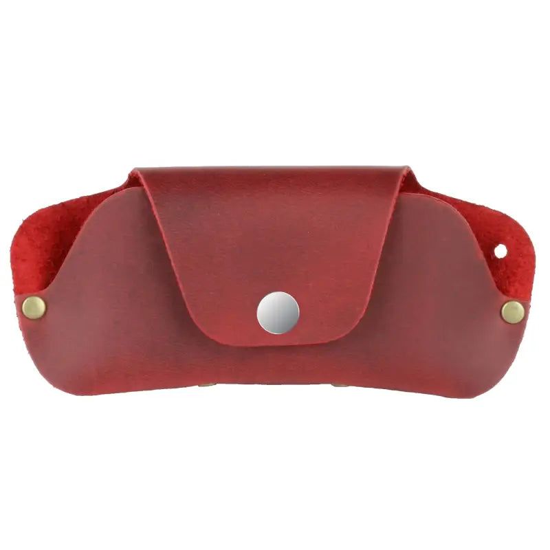 Red leather eyeglass case for sunglasses and glasses in a premium slim design