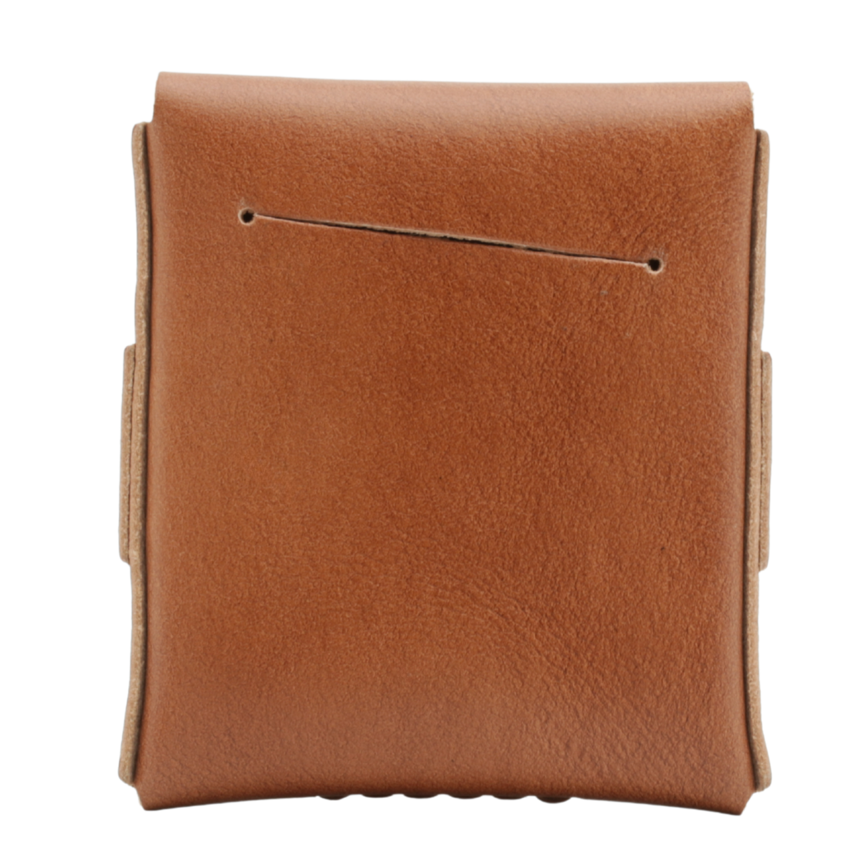Brown leather pouch on a white background 