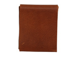 Gable leather flap wallet in Crazy Camel shown from the back, with visible leather grain. 