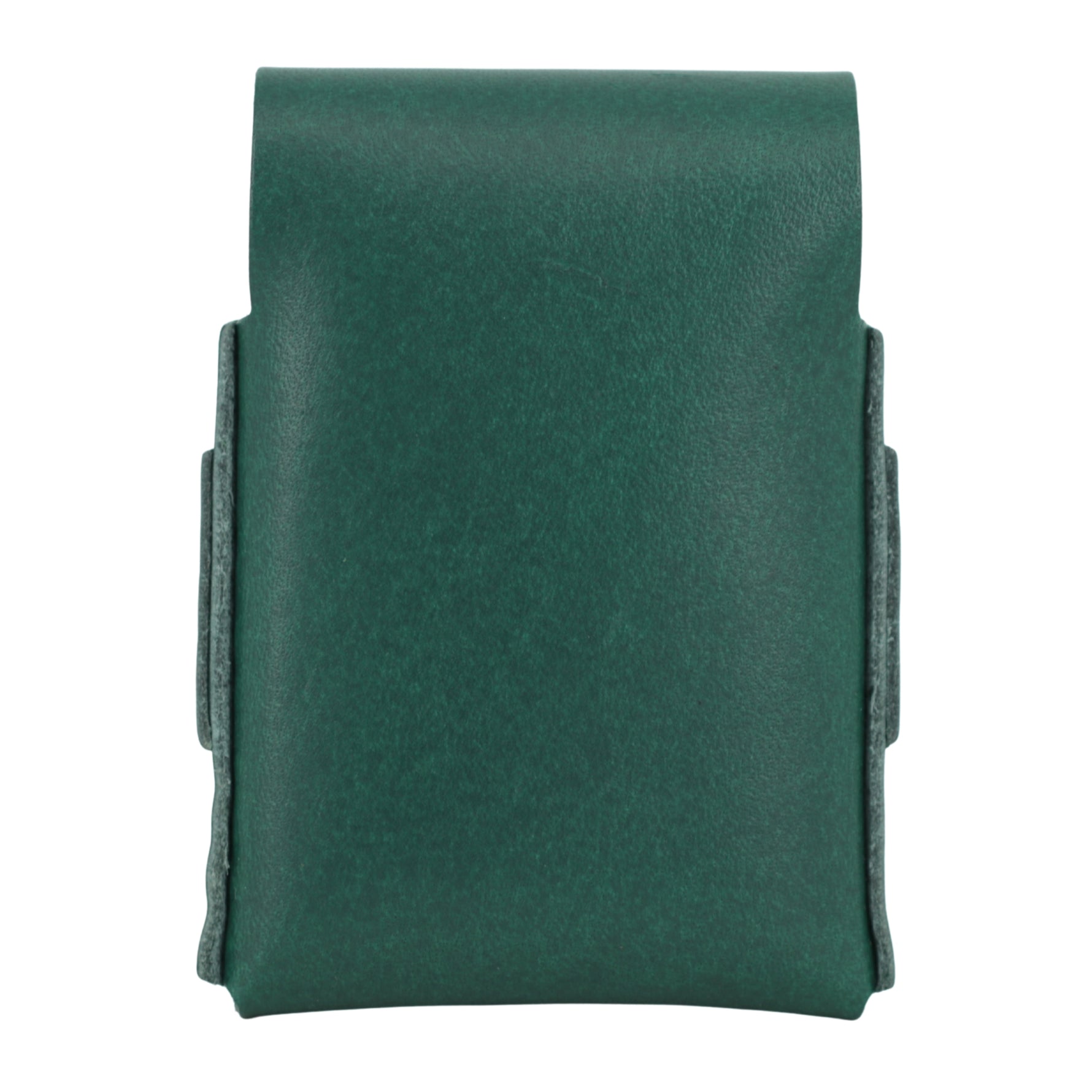 Green leather wallet on a white background 