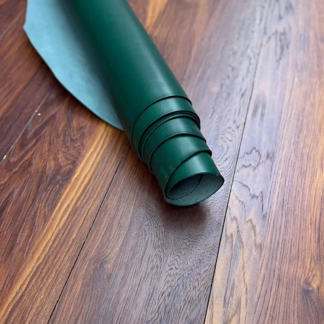 Green Full Vegetable Tanned Leather