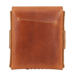 Brown leather pouch on a white background 