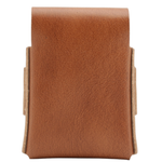 Brown leather phone case on a white background 