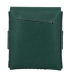 Green leather pouch on a white background 