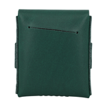 Green leather pouch on a white background 