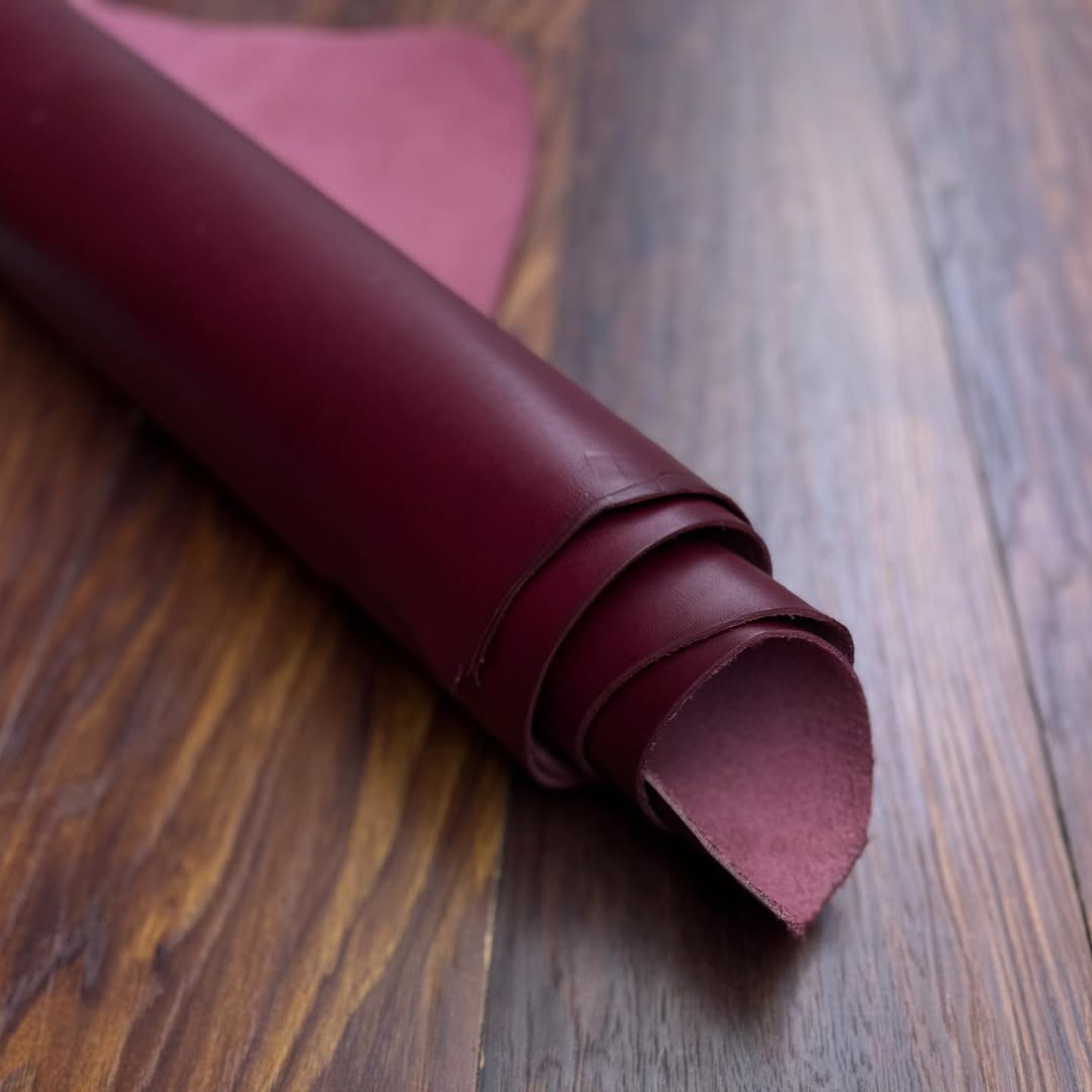 Burgundy Full Vegetable Tanned Leather