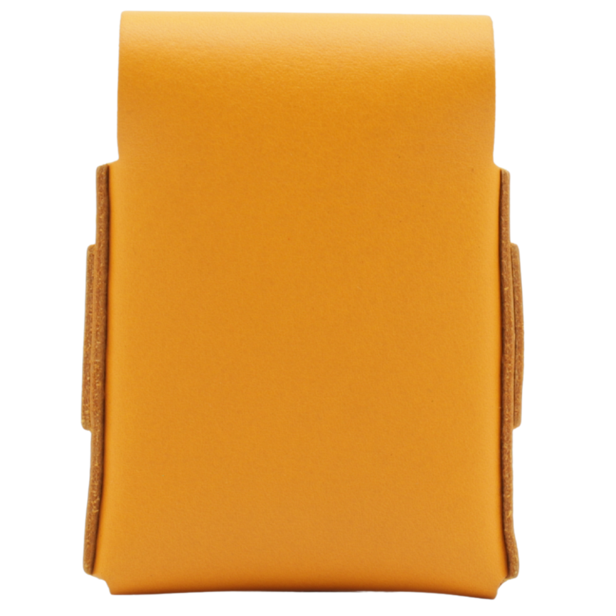 Orange phone case with brown accents on a white background 
