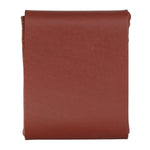 A folded reddish-brown leather wallet or card holder shown against a plain white background. 