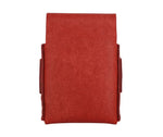 Slade Slim leather card holder in Red Pueblo shown from the top on a white background. 