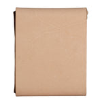 Gable flap wallet in Natural undyed leather shown from the back, with natural range marks in the hide. 