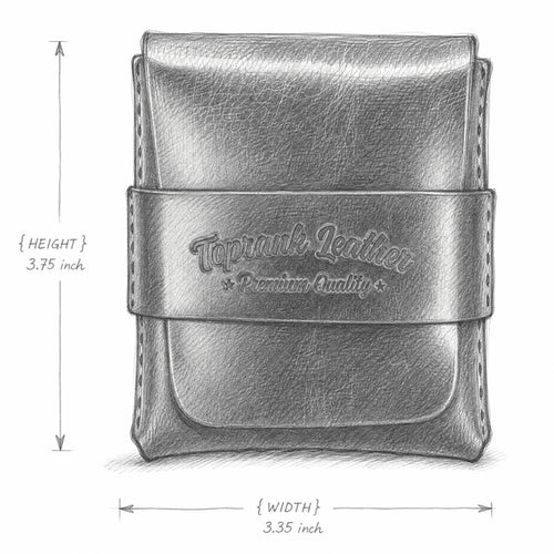 Slade Classic leather wallet measurements — 8.5 × 9.5 cm closed, 18 mm thick — measurements