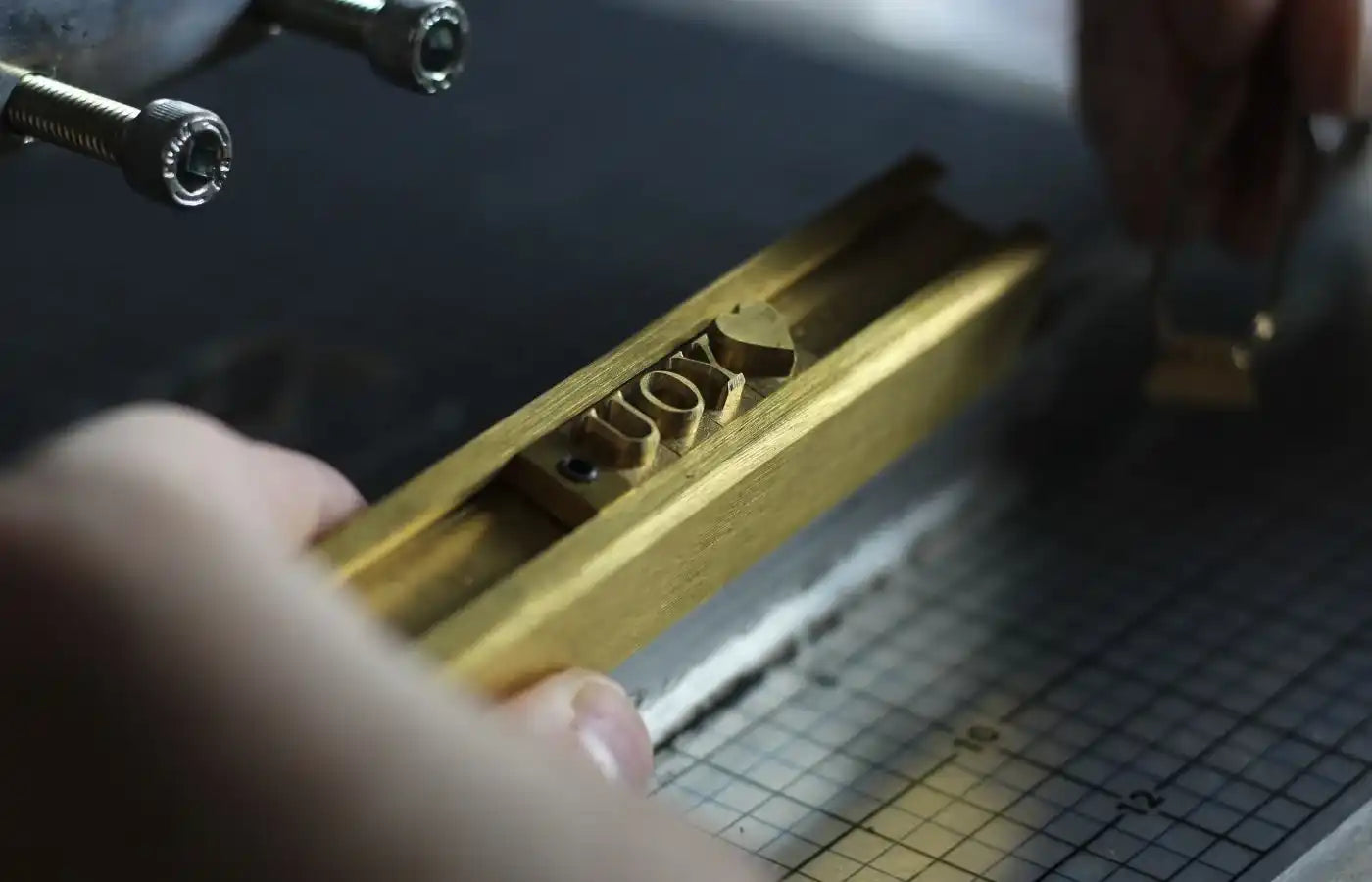 Engraved golden bar.