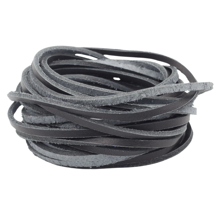 Flat Leather Cord — Black