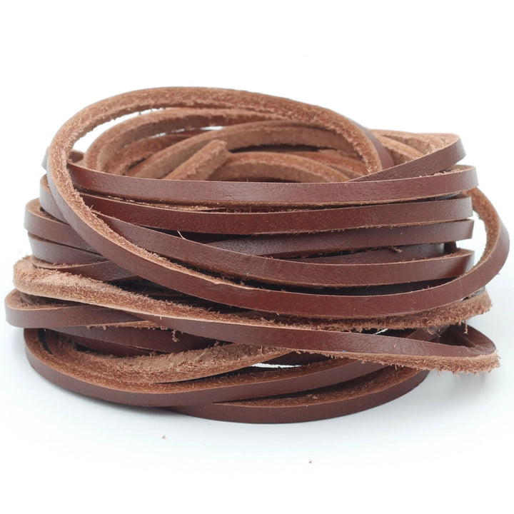 Flat Leather Cord — Cognac