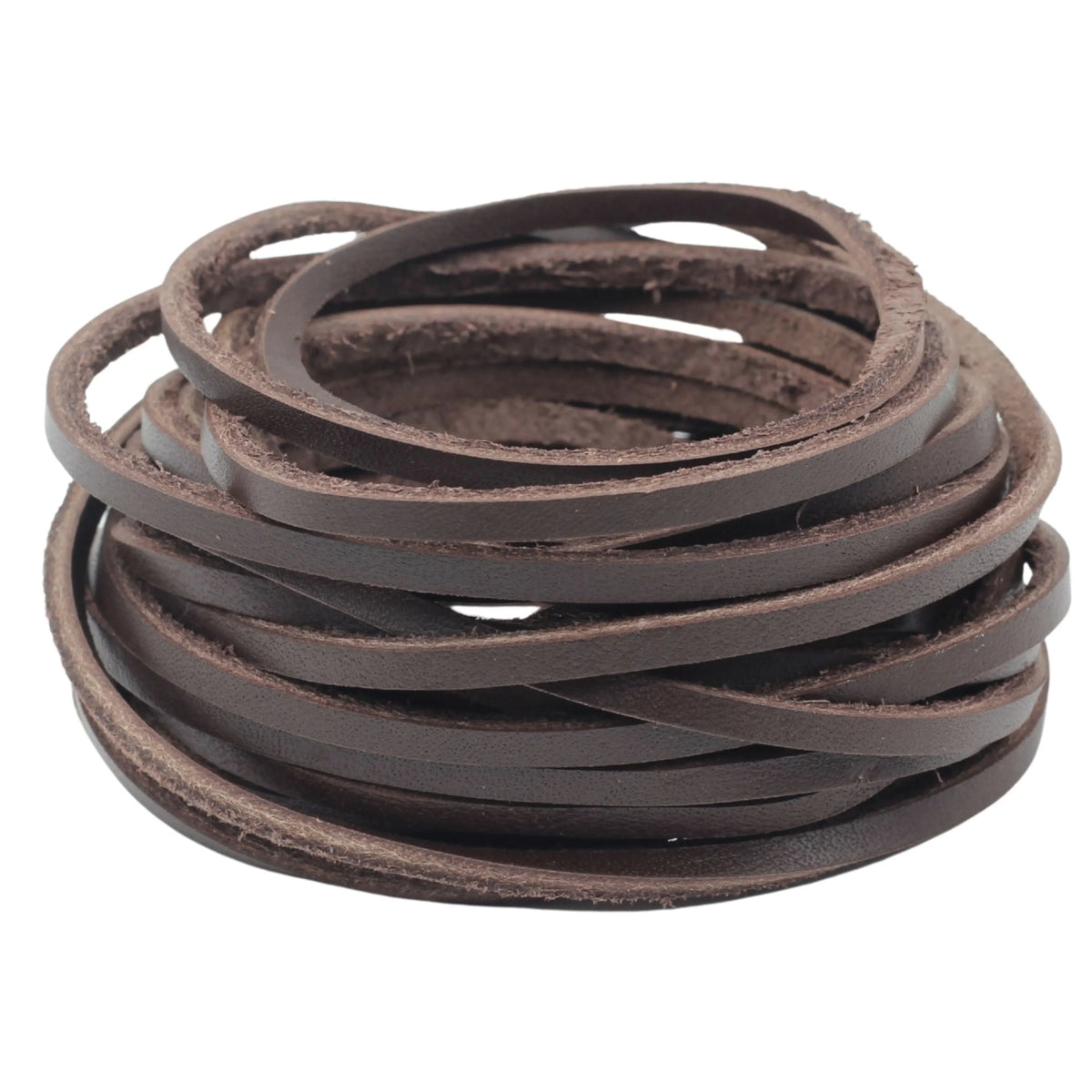 Dark brown flat leather cord lace for leather crafts 