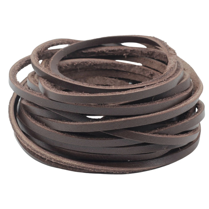 Flat Leather Cord — Dark Brown