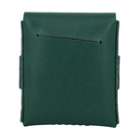 Green leather pouch on a white background 
