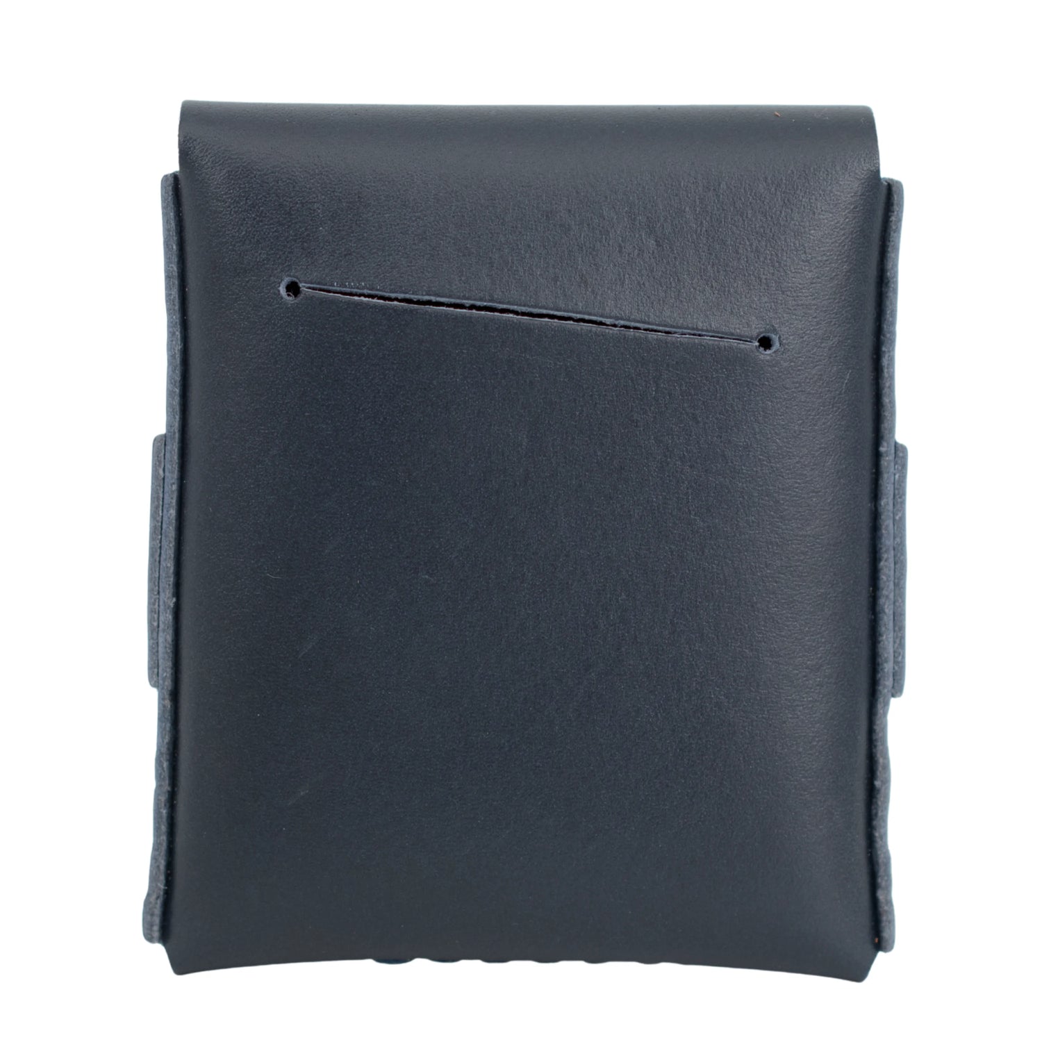 Black leather pouch on a white background