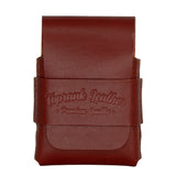 Slade Slim cognac full grain leather card holder on a white background 
