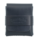 Black leather pouch with 'Toprank Leather' branding on a white background 