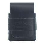 Black leather pouch with 'Toprank Leather' branding on a white background 