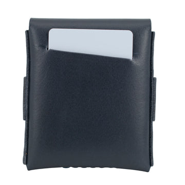 Slade Classic navy blue leather wallet detail 