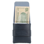 Slade Classic navy blue vegetable-tanned leather bifold wallet 