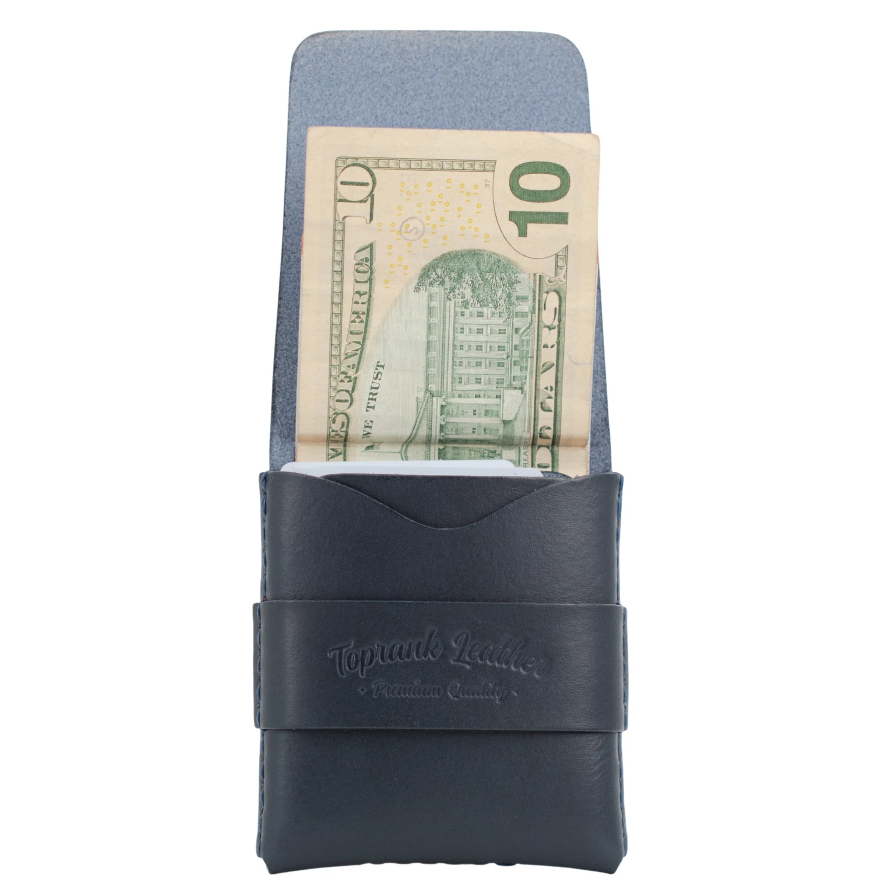 Slade Classic navy blue vegetable-tanned leather bifold wallet 