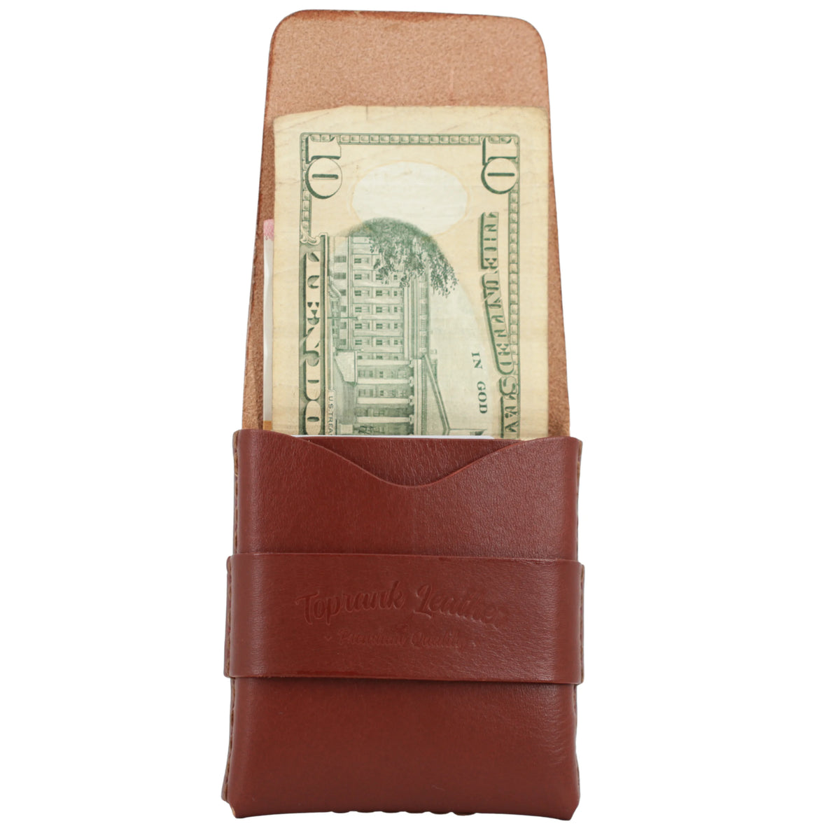 Slade Classic cognac vegetable-tanned leather bifold wallet 