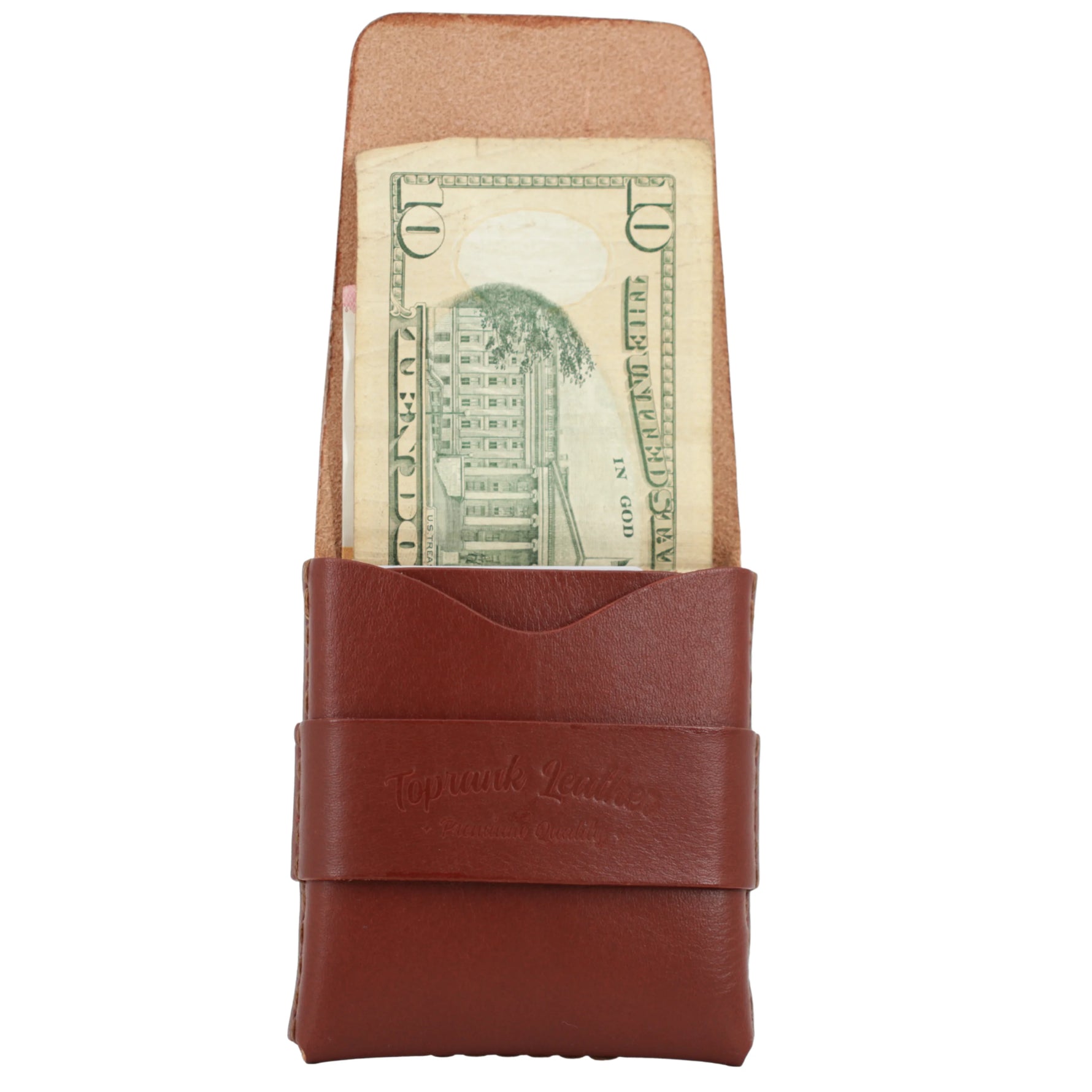 Slade Classic cognac vegetable-tanned leather bifold wallet 