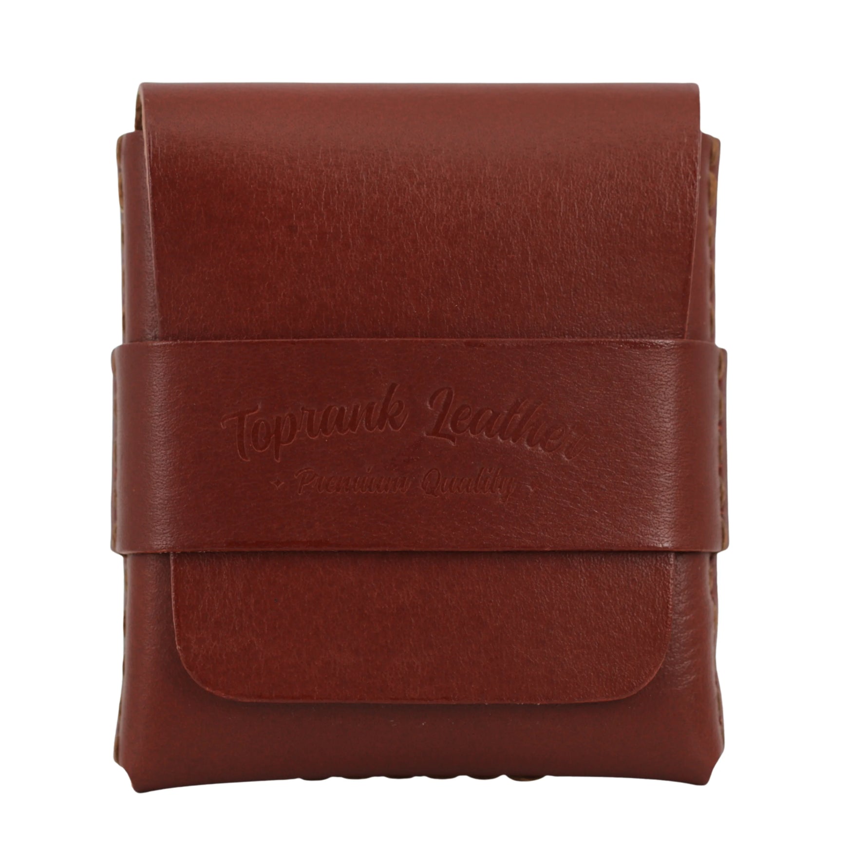 Slade Classic cognac handmade leather bifold wallet on a white background 