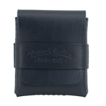 Slade Classic navy blue handmade leather bifold wallet on a white background 
