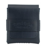 Slade Classic navy blue handmade leather bifold wallet on a white background 