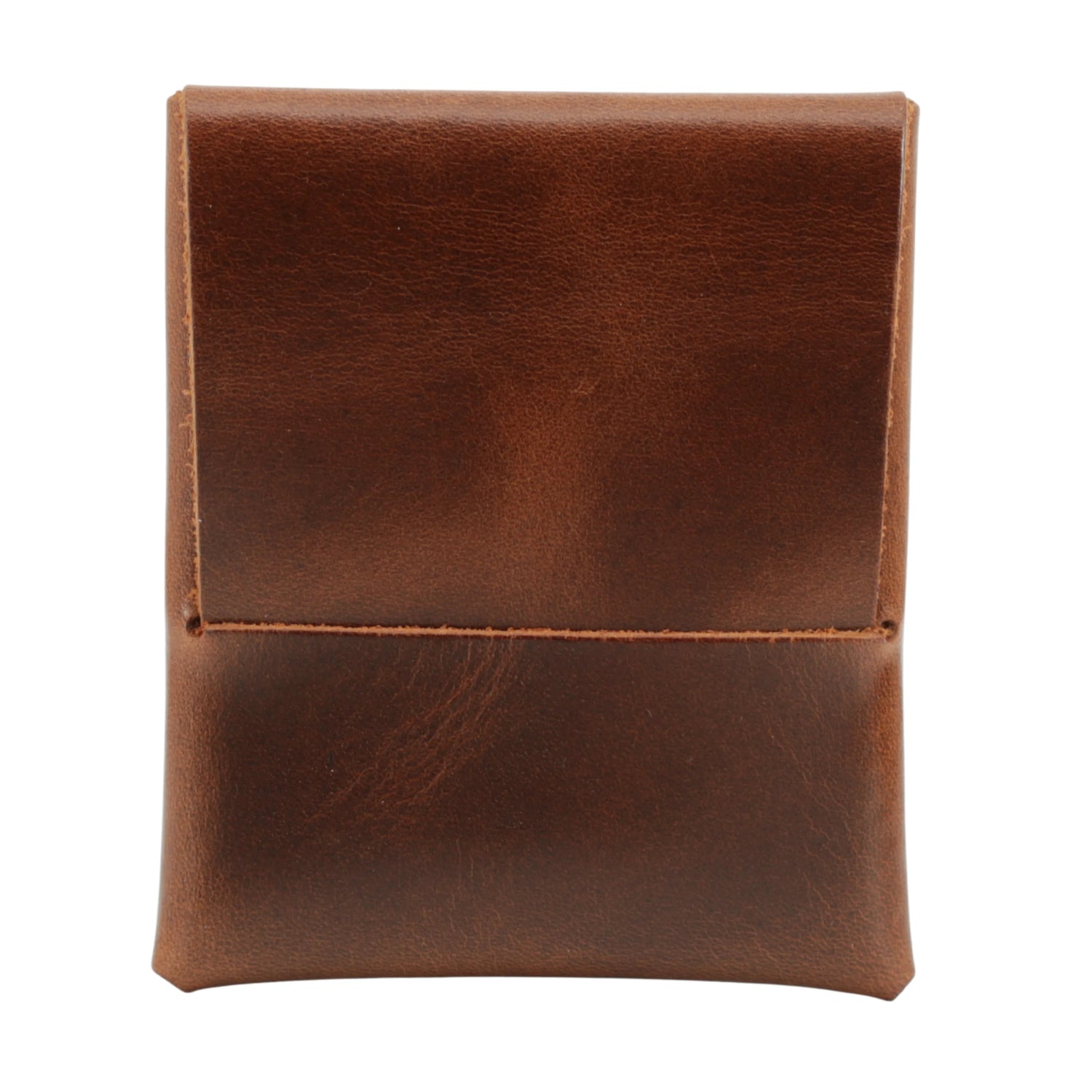 Brown leather pouch on a white background