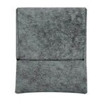 Gray textured fabric pouch on a white background 