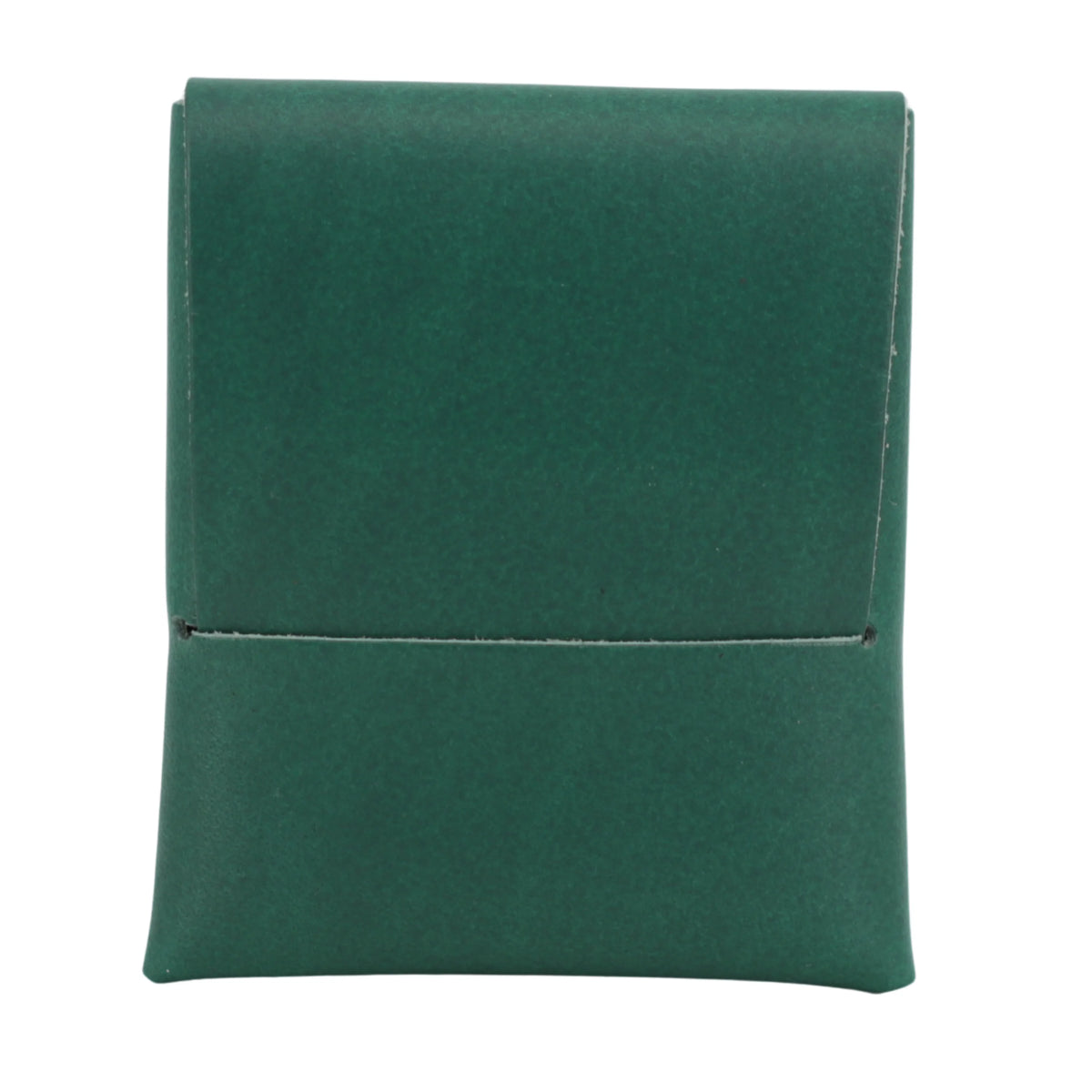 Green leather wallet on a white background 
