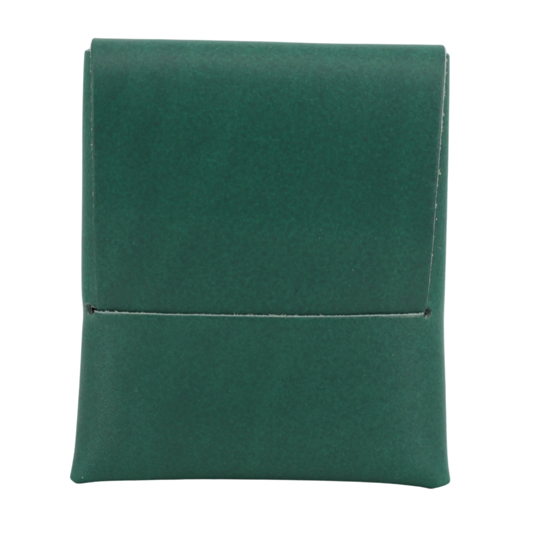 Green leather wallet on a white background 