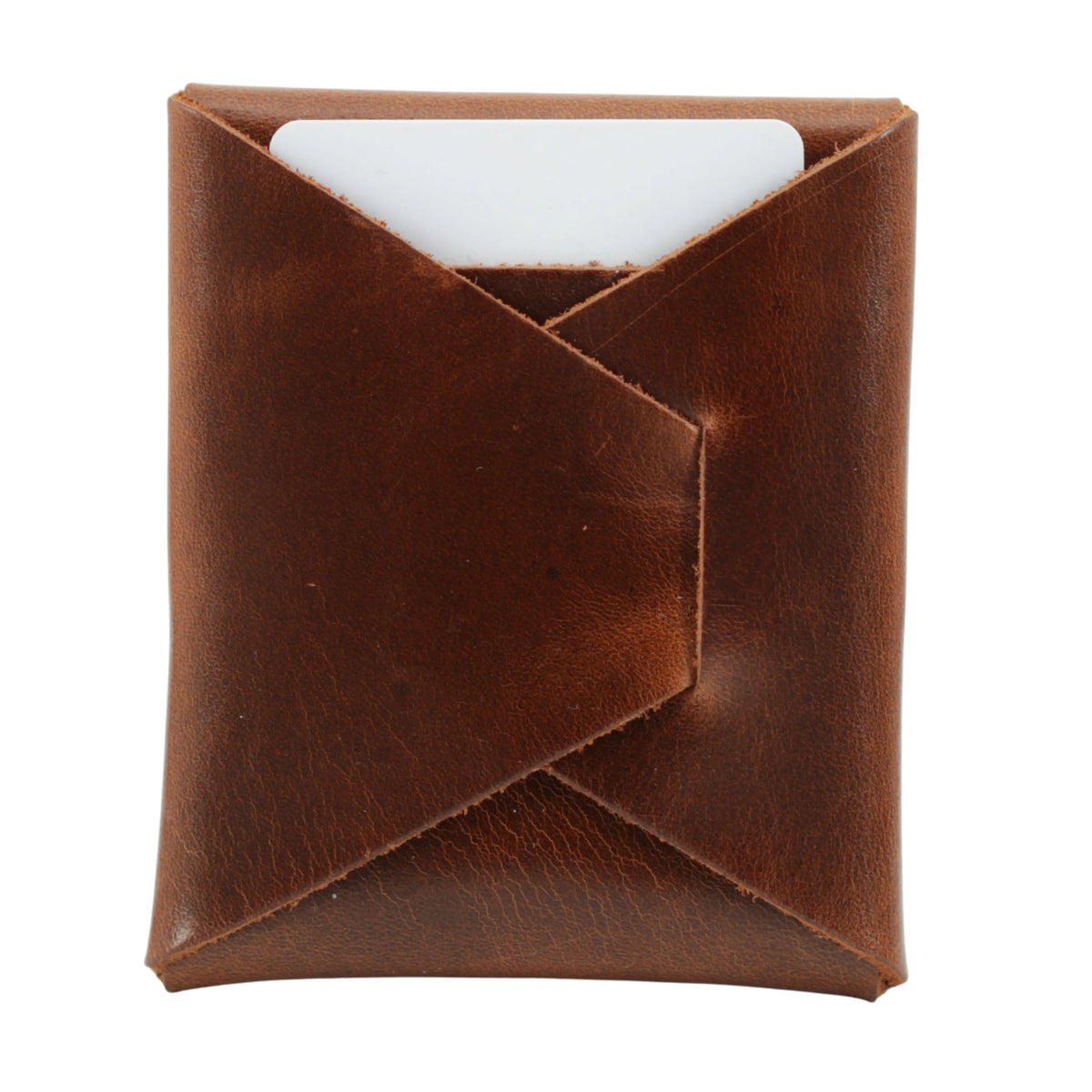 Brown leather card holder on a white background 