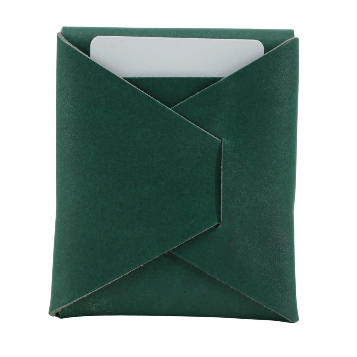 Green envelope-shaped case on a white background 