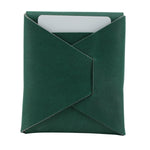 Green envelope-shaped case on a white background 