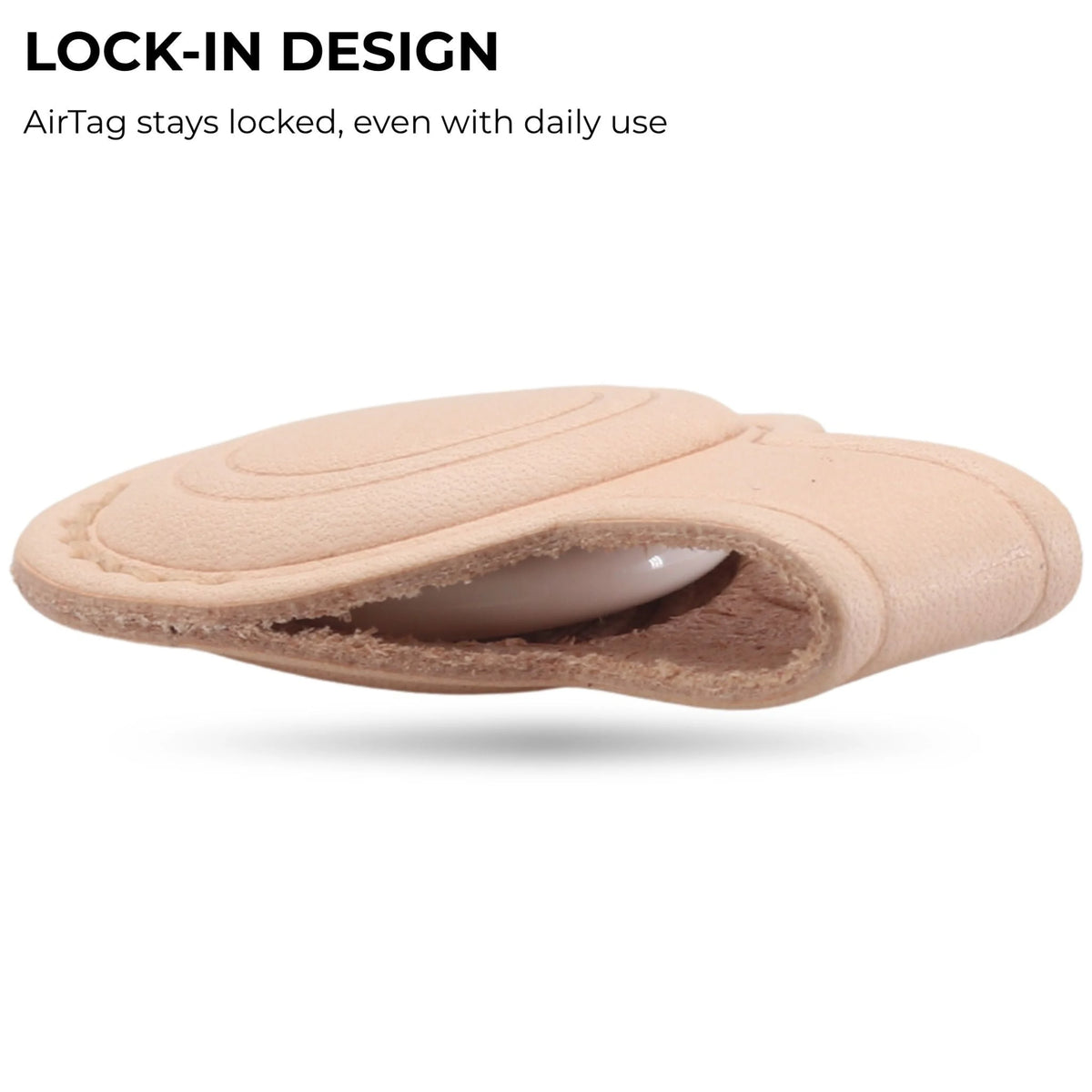 Beige insole with AirTag holder on a white background 