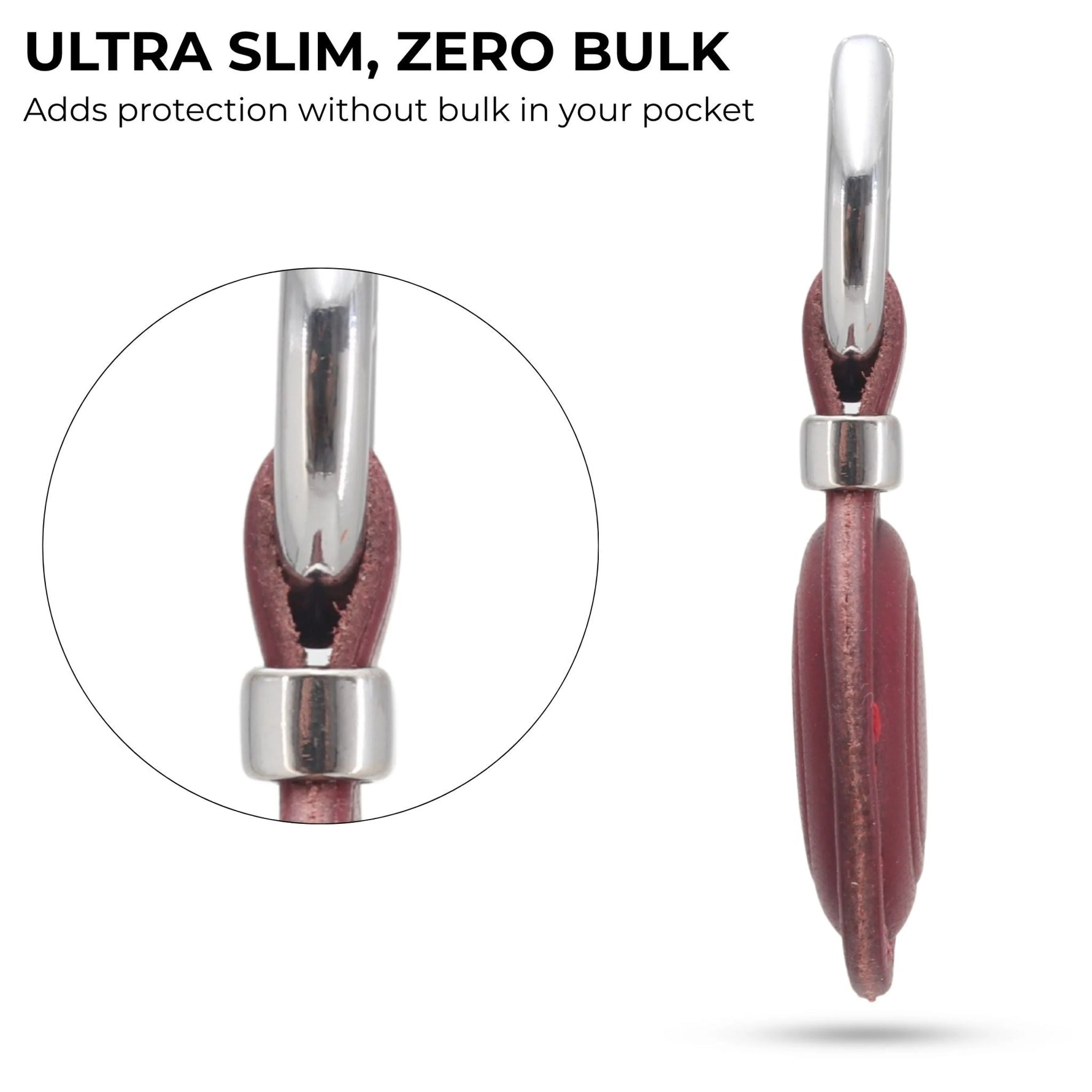 Ultra slim product with red and silver design on a white background 