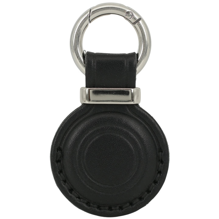 Leather AirTag Holder Keychain v3.0 — Black