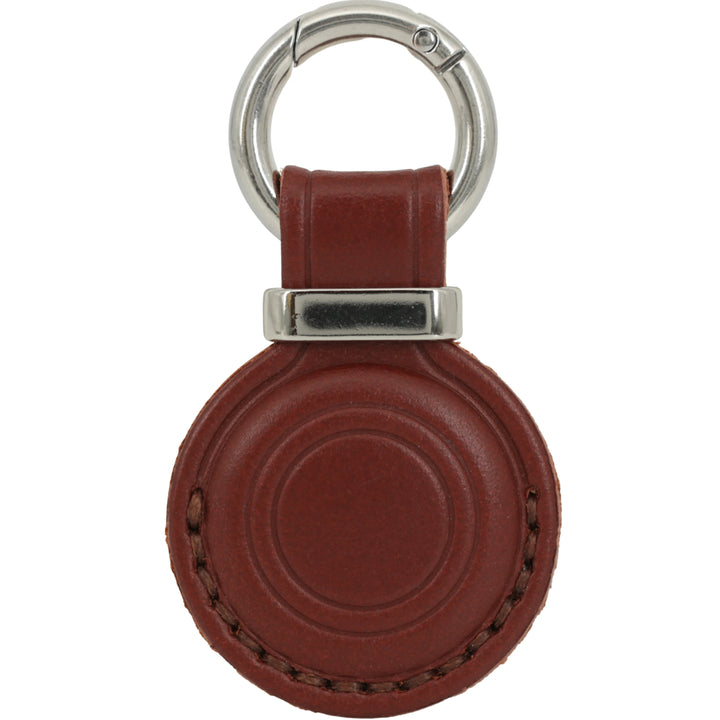 Leather AirTag Holder Keychain v3.0 — Cognac