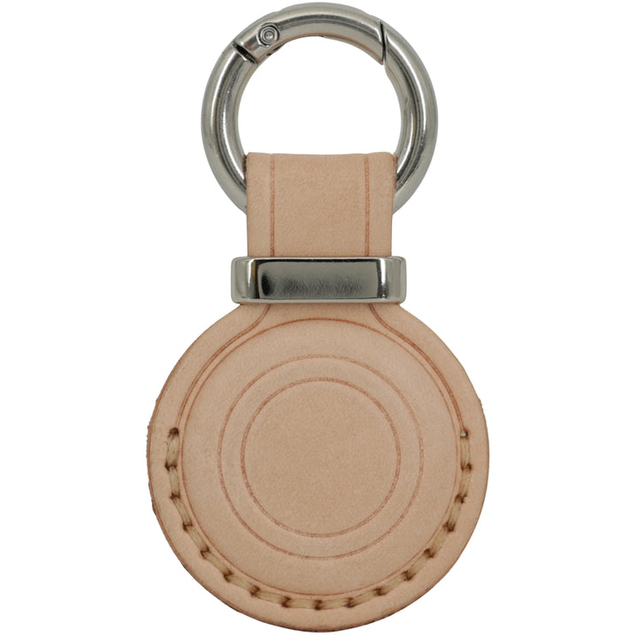 Leather AirTag Holder Keychain v3.0 — Natural