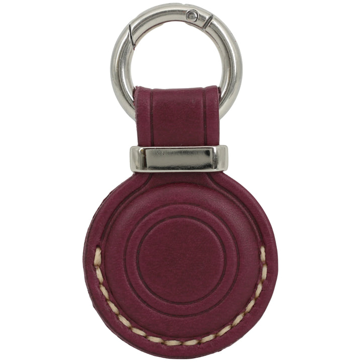 Leather AirTag Holder Keychain v3.0 — Purple