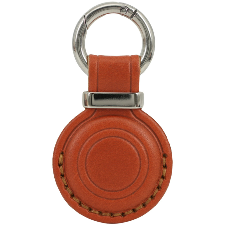 Leather AirTag Holder Keychain v3.0 — Tan